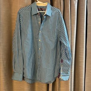 Robert Graham Blue and White Checkered Shirt